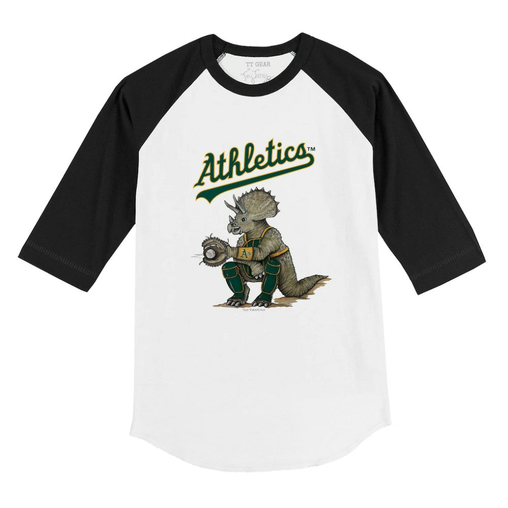 Athletics Tiny Turnip Youth Triceratops 3/4-Sleeve Raglan T-Shirt | MLB On Sale