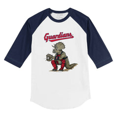 Cleveland Guardians Tiny Turnip Youth Triceratops 3/4-Sleeve Raglan T-Shirt | MLB New