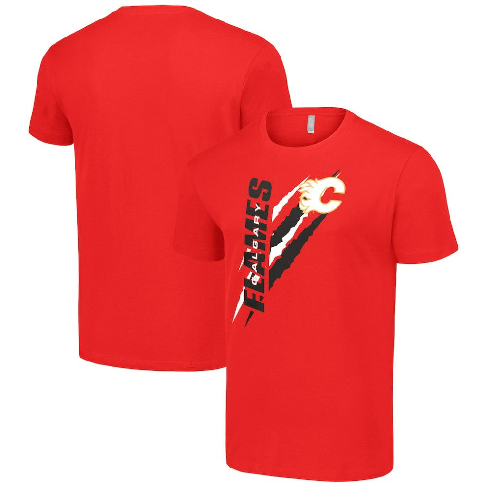 Calgary Flames Starter Color Scratch T-Shirt On Sale