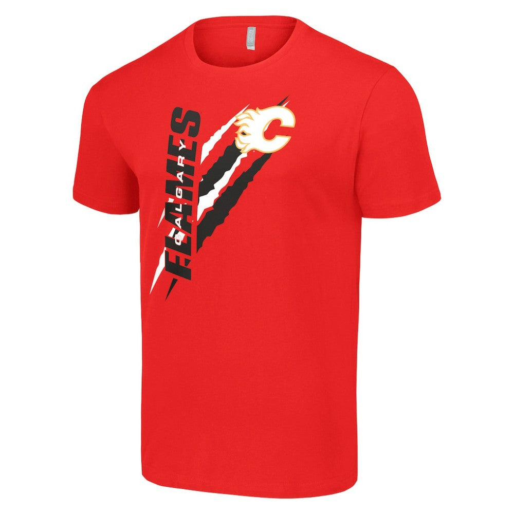 Calgary Flames Starter Color Scratch T-Shirt On Sale