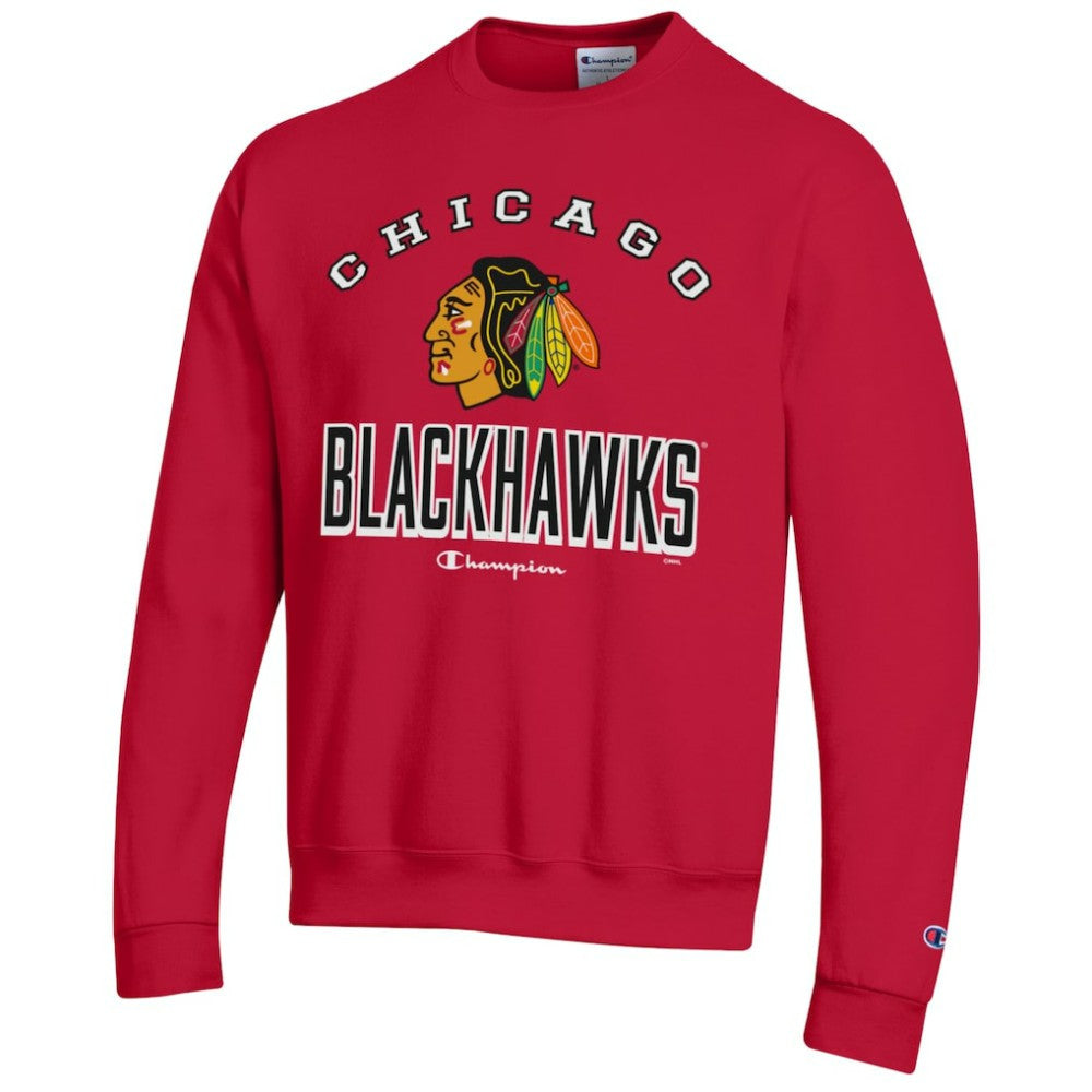 Chicago Blackhawks Champion Eco Powerblend Crewneck Sweatshirt On Sale