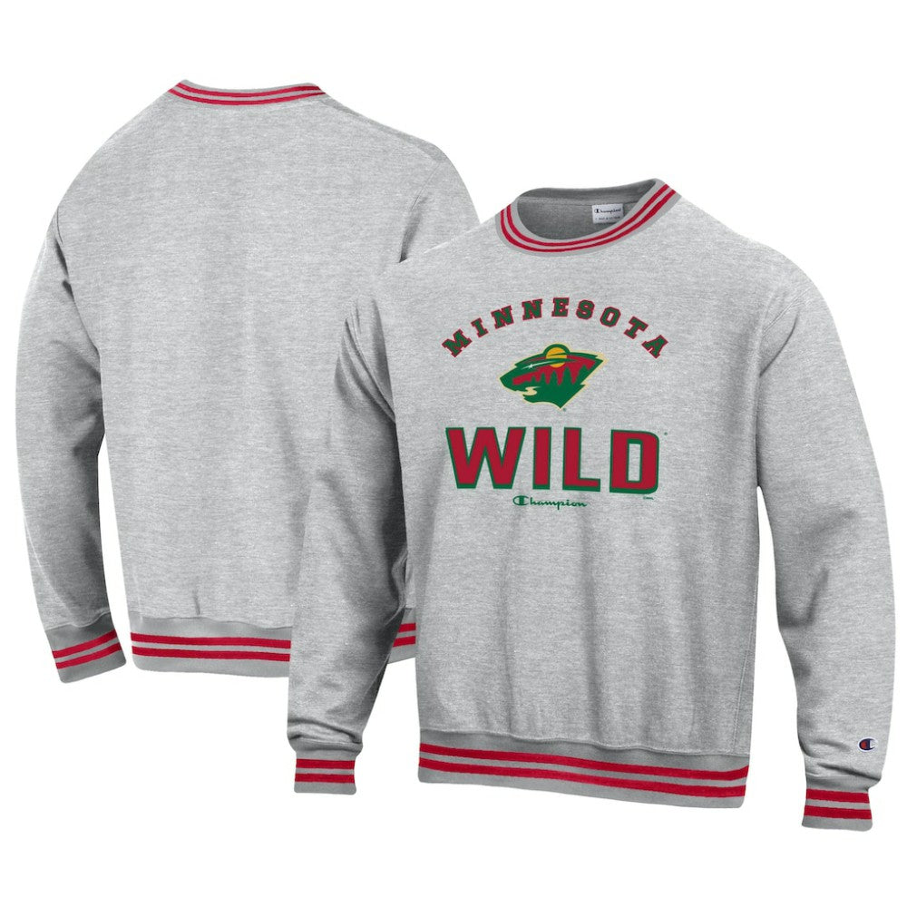 Minnesota Wild Champion Reverse Weave Yarn Dye Pullover Sweatshirt Outlet