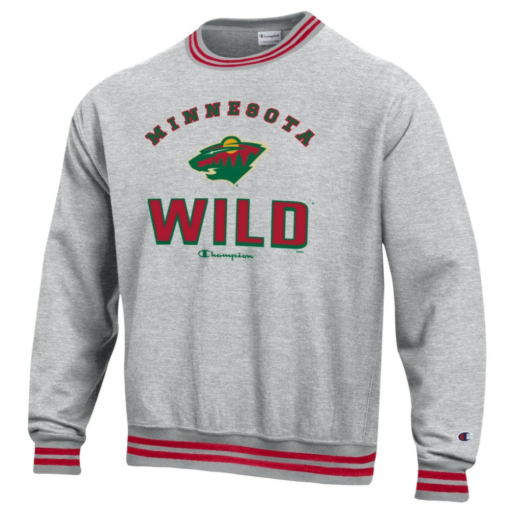 Minnesota Wild Champion Reverse Weave Yarn Dye Pullover Sweatshirt Outlet