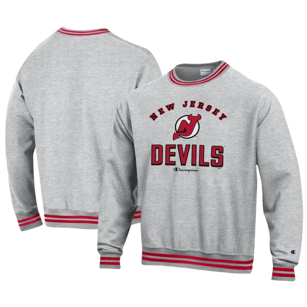 New Jersey Devils Champion Reverse Weave Yarn Dye Pullover Sweatshirt Outlet