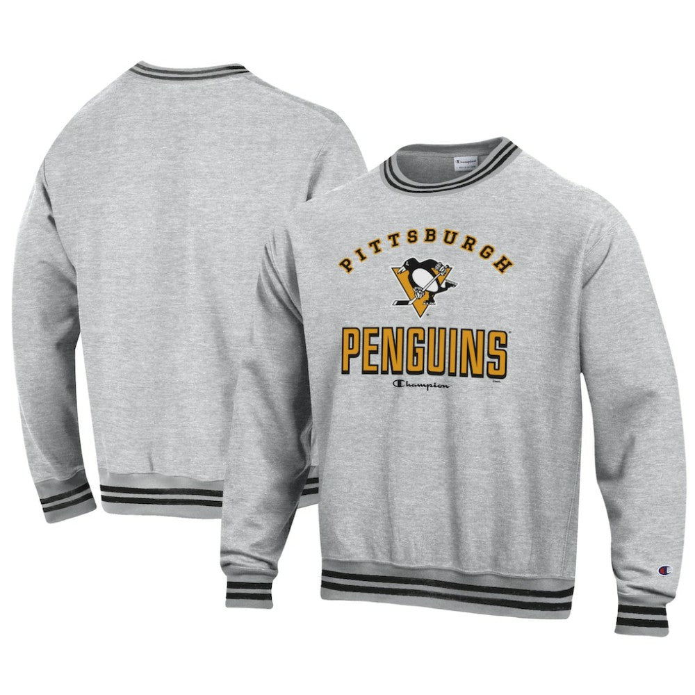 Pittsburgh Penguins Champion Reverse Weave Yarn Dye Pullover Sweatshirt For Sale
