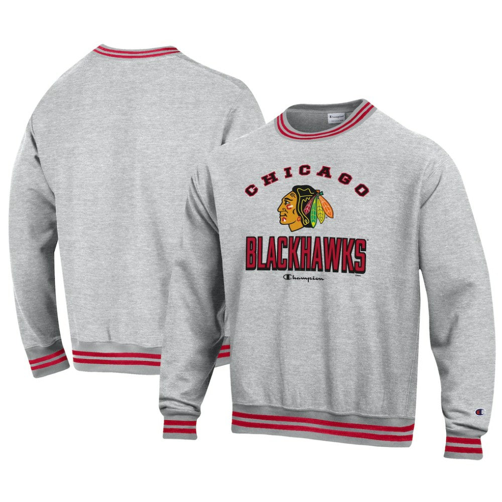 Chicago Blackhawks Champion Reverse Weave Yarn Dye Pullover Sweatshirt Sale