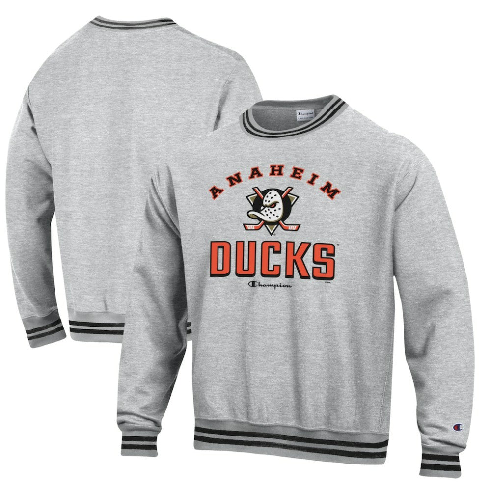 Anaheim Ducks Champion Reverse Weave Yarn Dye Pullover Sweatshirt On Sale
