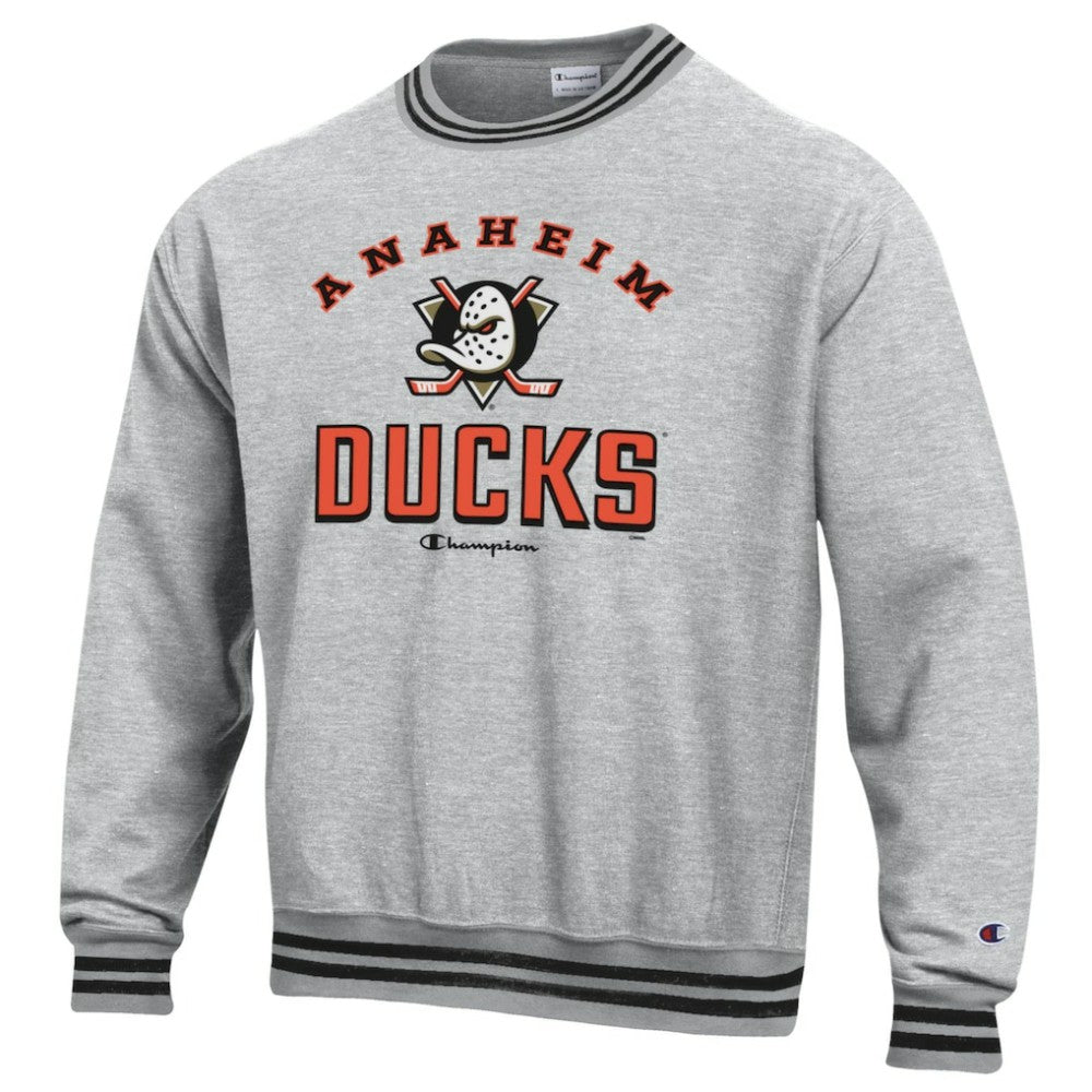 Anaheim Ducks Champion Reverse Weave Yarn Dye Pullover Sweatshirt On Sale