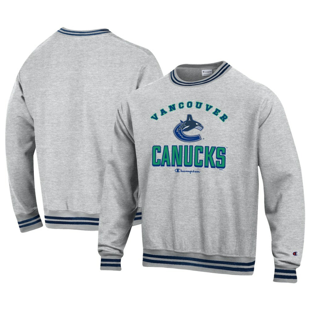 Vancouver Canucks Champion Reverse Weave Yarn Dye Pullover Sweatshirt Discount