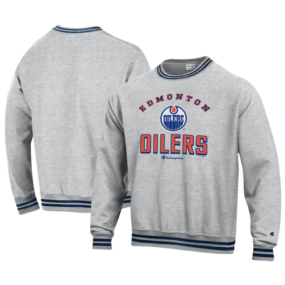 Edmonton Oilers Champion Reverse Weave Yarn Dye Pullover Sweatshirt Sale