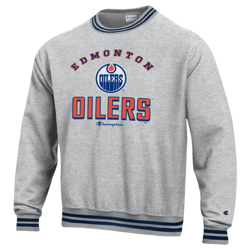 Edmonton Oilers Champion Reverse Weave Yarn Dye Pullover Sweatshirt Sale