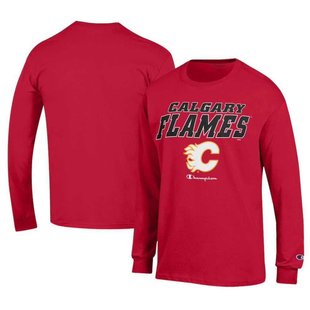 Calgary Flames Champion Long-Sleeve Jersey T-Shirt Outlet