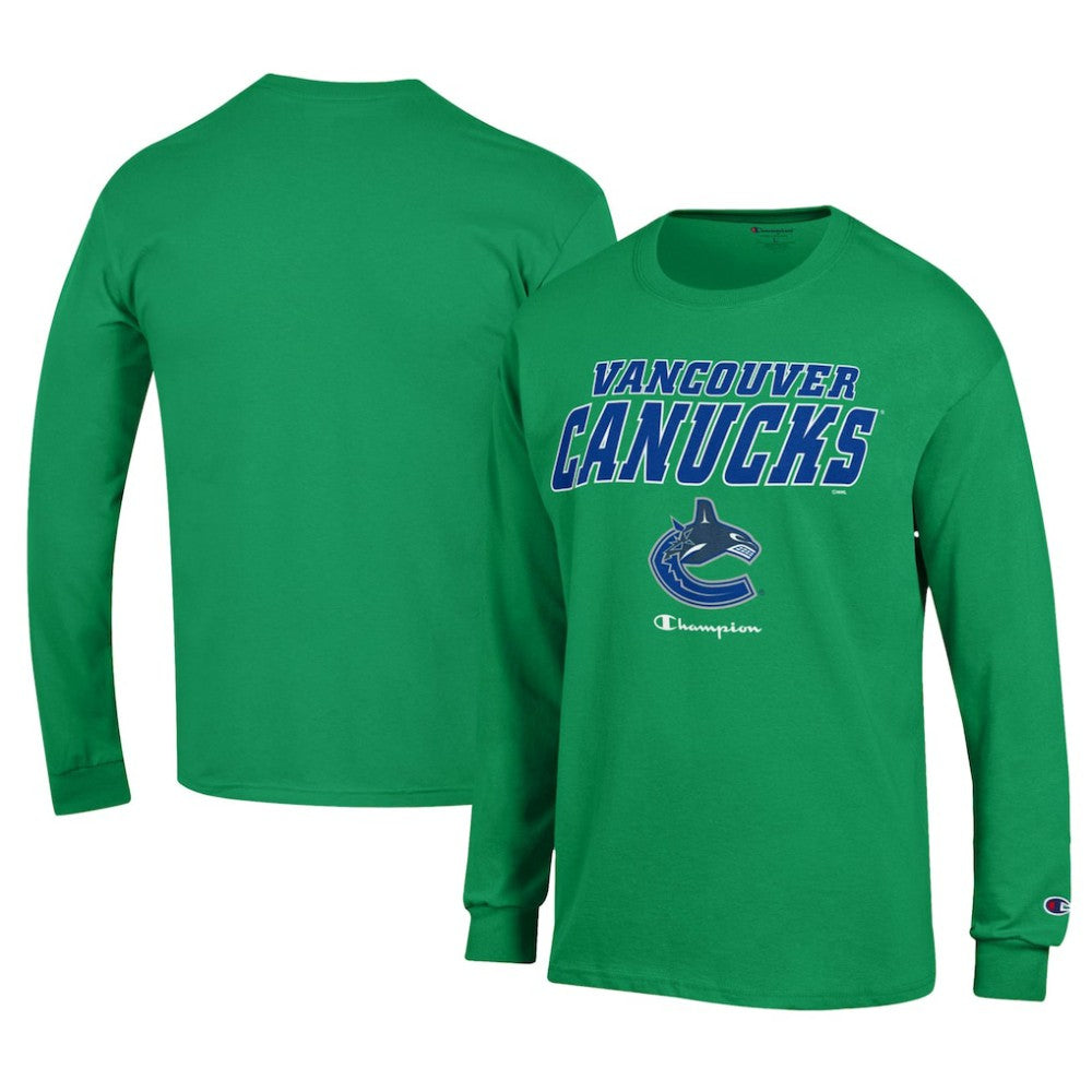 Vancouver Canucks Champion Long-Sleeve Jersey T-Shirt Sale