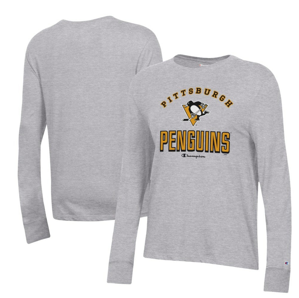 Pittsburgh Penguins Champion Women's Core Long Sleeve T-Shirt On Sale