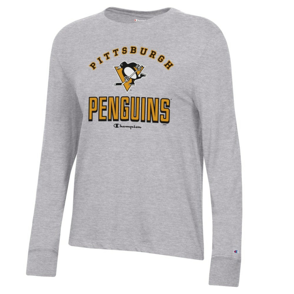 Pittsburgh Penguins Champion Women's Core Long Sleeve T-Shirt On Sale