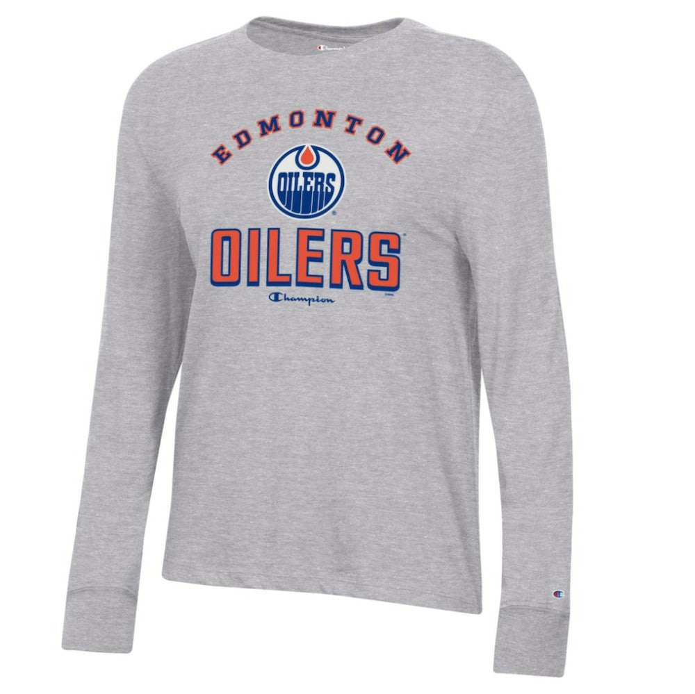 Edmonton Oilers Champion Women's Core Long Sleeve T-Shirt On Sale