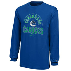 Vancouver Canucks Champion Youth Long-Sleeve Jersey T-Shirt Outlet