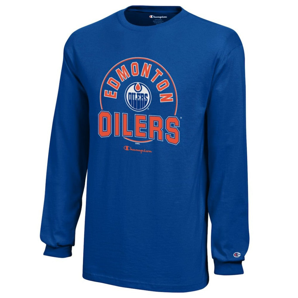 Edmonton Oilers Champion Youth Long-Sleeve Jersey T-Shirt Outlet