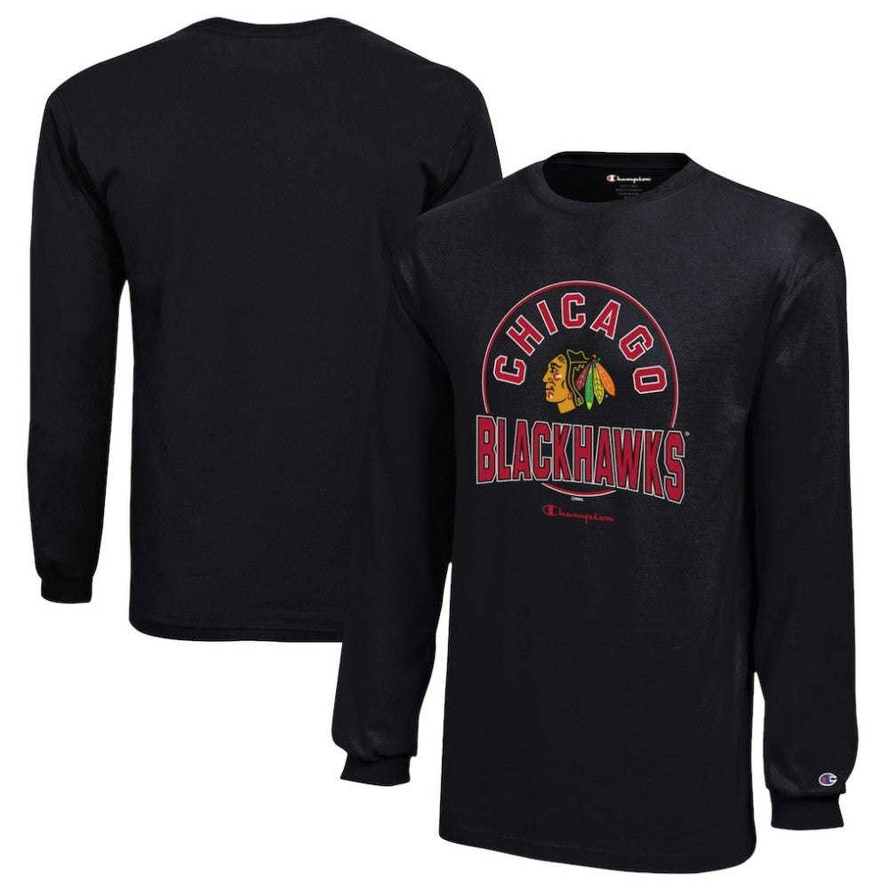 Chicago Blackhawks Champion Youth Long-Sleeve Jersey T-Shirt Discount