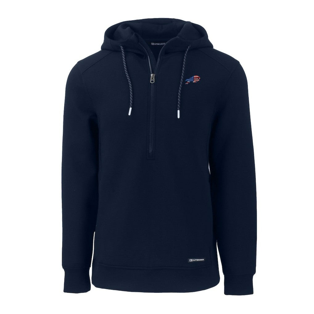 Buffalo Bills  Cutter & Buck Americana Roam Eco Half-Zip Recycled Pullover Hoodie