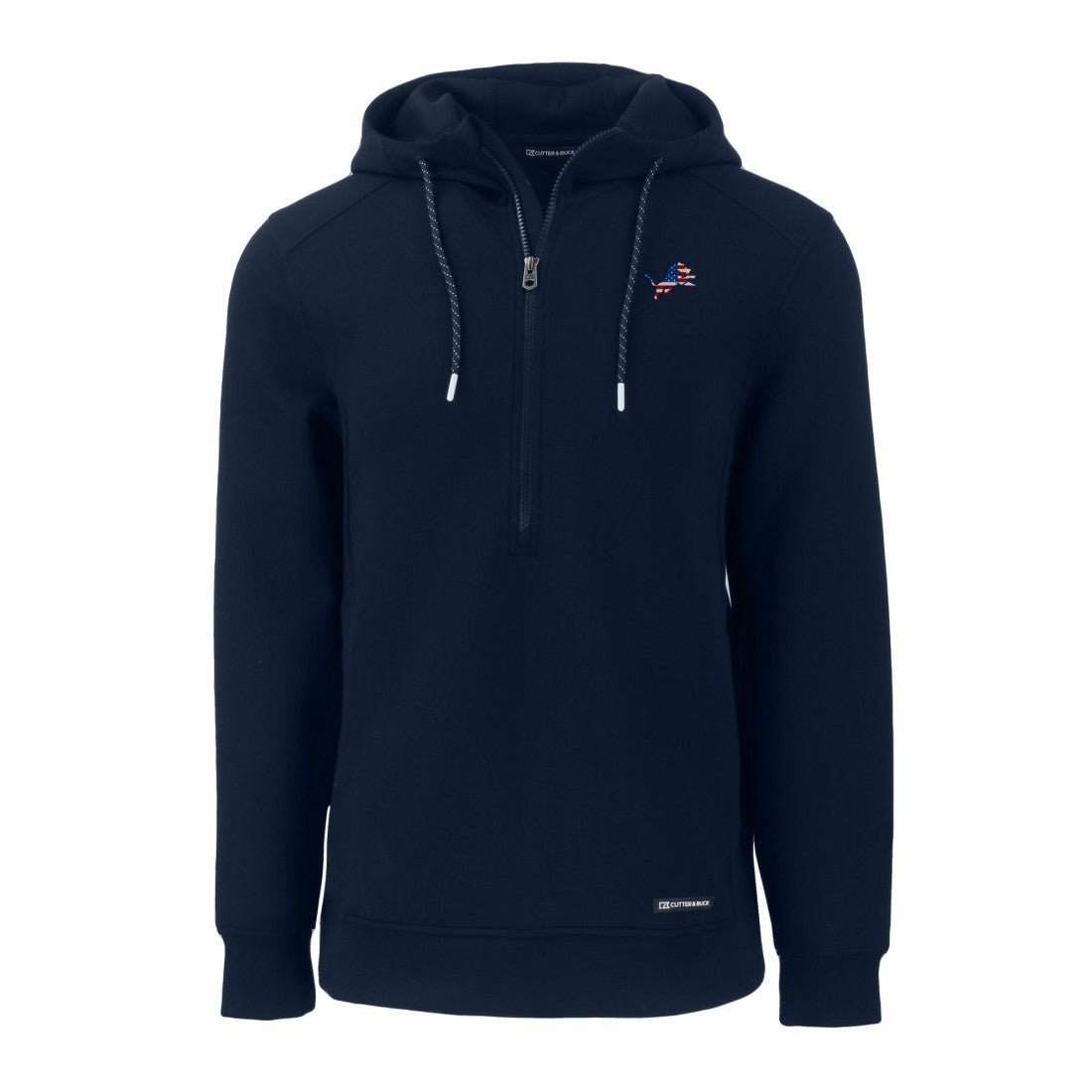 Detroit Lions  Cutter & Buck Americana Roam Eco Half-Zip Recycled Pullover Hoodie