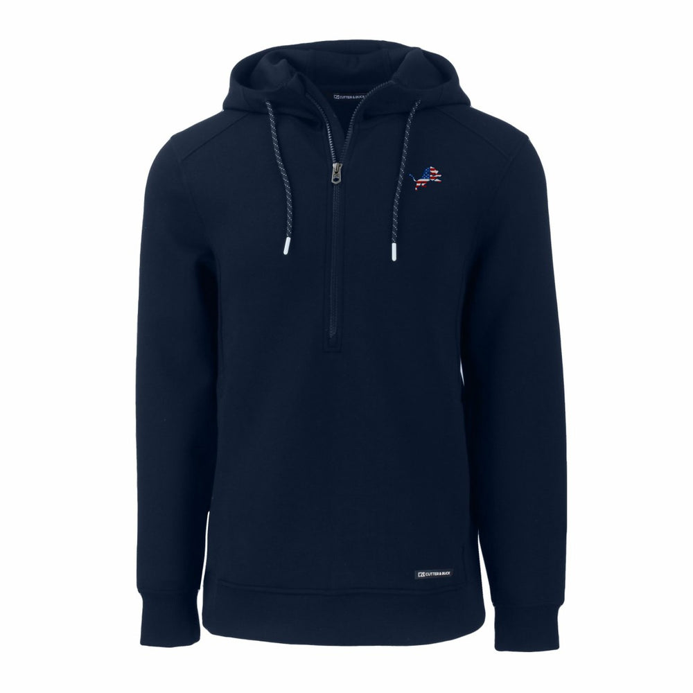 Detroit Lions  Cutter & Buck Americana Roam Eco Half-Zip Recycled Pullover Hoodie
