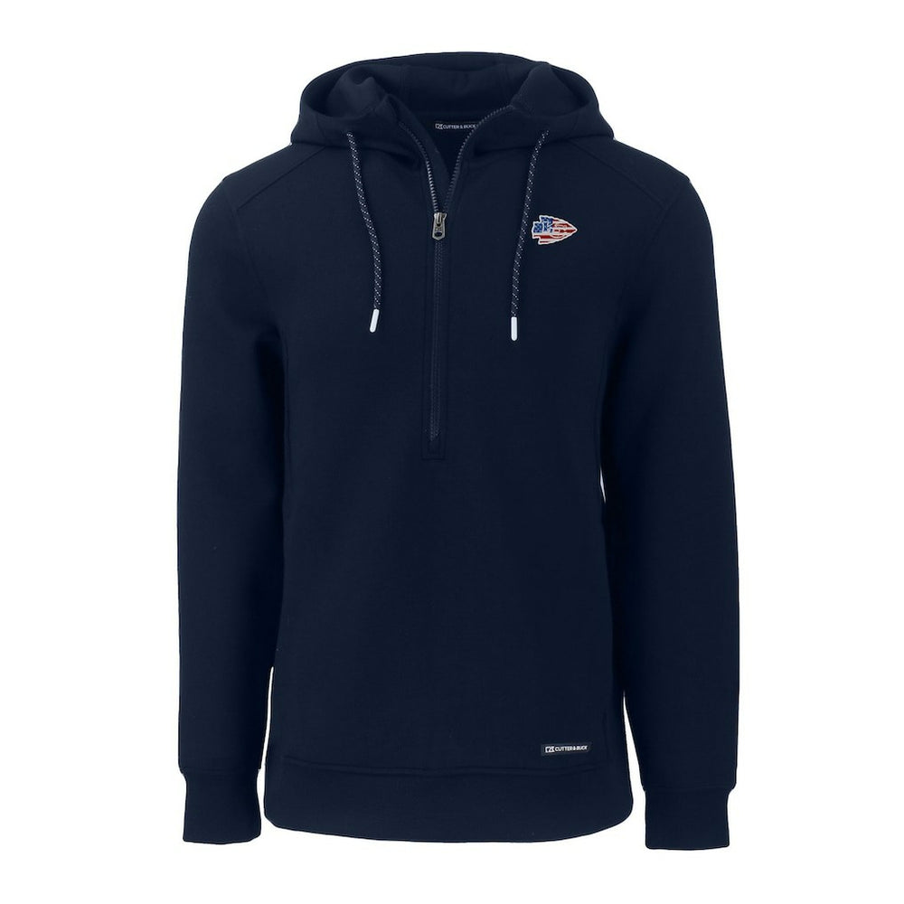 Kansas City Chiefs  Cutter & Buck Americana Roam Eco Half-Zip Recycled Pullover Hoodie