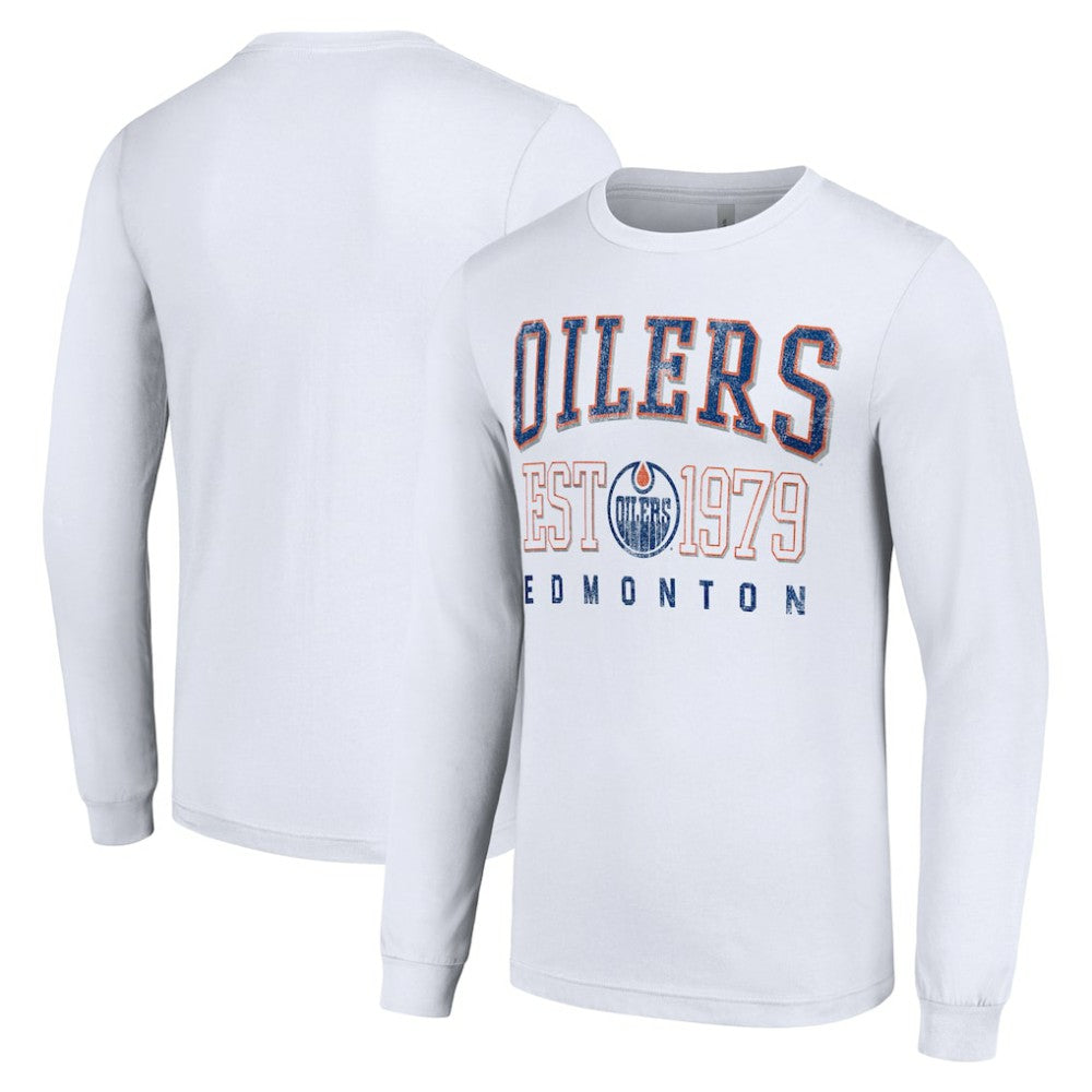 Edmonton Oilers Starter Retro Graphic Long Sleeve Crew T-Shirt Online