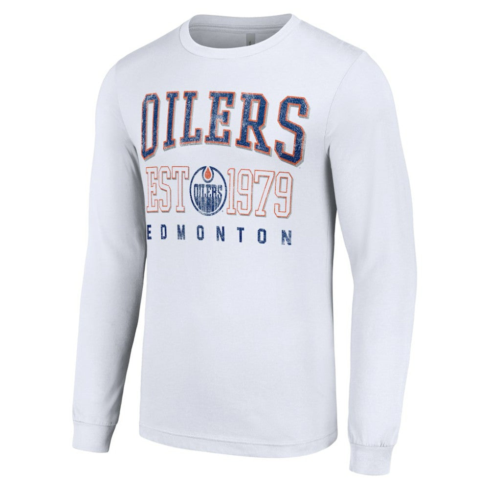 Edmonton Oilers Starter Retro Graphic Long Sleeve Crew T-Shirt Online