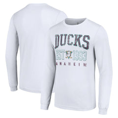 Anaheim Ducks Starter Retro Graphic Long Sleeve Crew T-Shirt On Sale