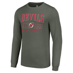 New Jersey Devils Starter Retro Graphic Long Sleeve Crew T-Shirt Discount