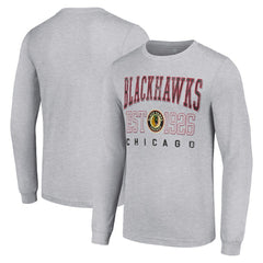 Chicago Blackhawks Starter Retro Graphic Long Sleeve Crew T-Shirt Discount