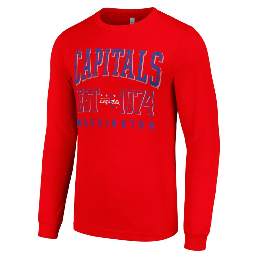 Washington Capitals Starter Retro Graphic Long Sleeve Crew T-Shirt On Sale
