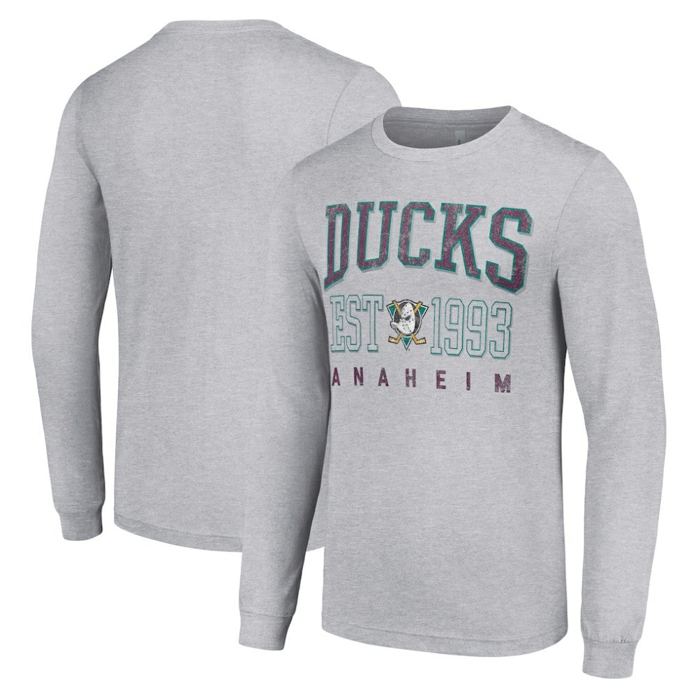 Anaheim Ducks Starter Retro Graphic Long Sleeve Crew T-Shirt On Sale