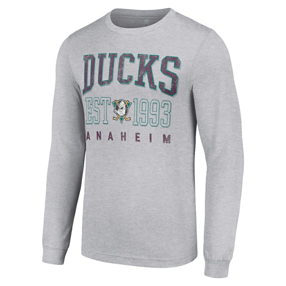 Anaheim Ducks Starter Retro Graphic Long Sleeve Crew T-Shirt On Sale