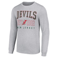 New Jersey Devils Starter Retro Graphic Long Sleeve Crew T-Shirt For Sale