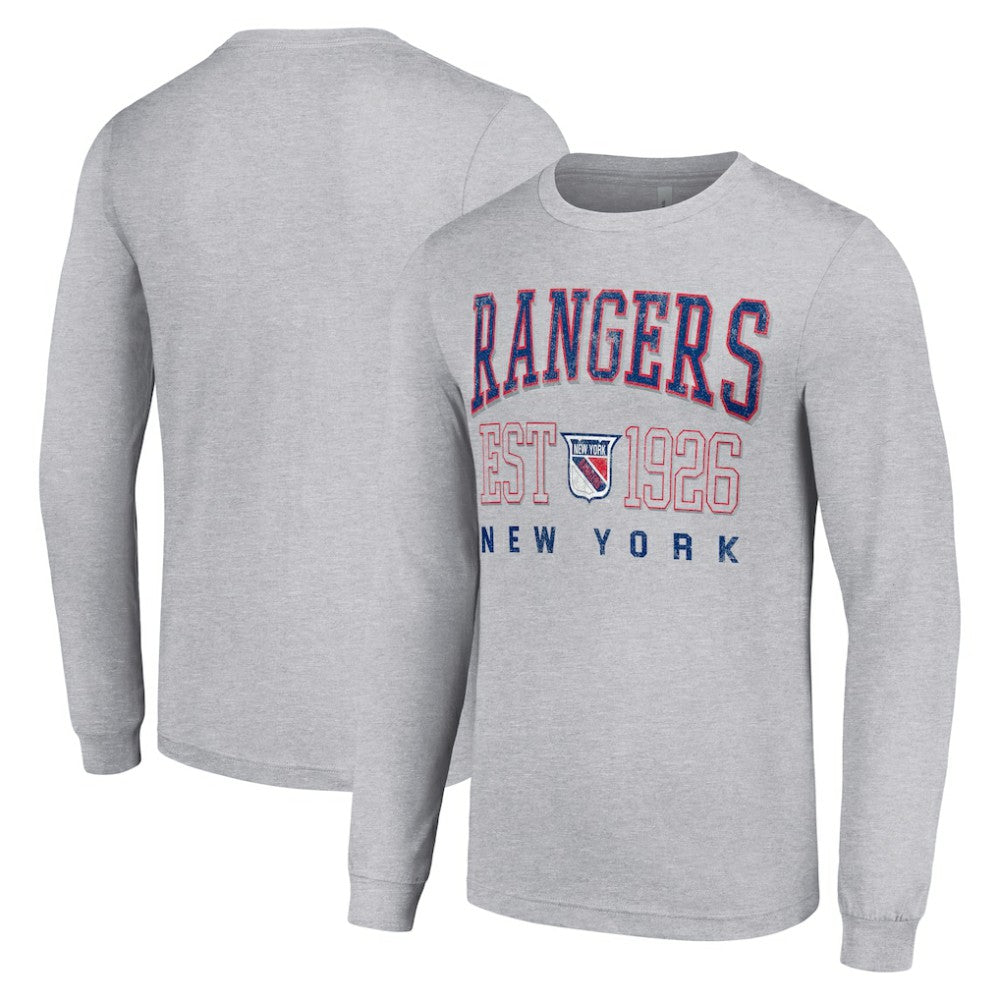 New York Rangers Starter Retro Graphic Long Sleeve Crew T-Shirt On Sale