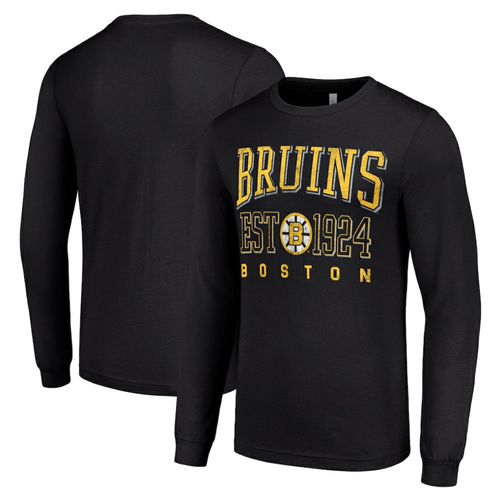Boston Bruins Starter Retro Graphic Long Sleeve Crew T-Shirt For Sale
