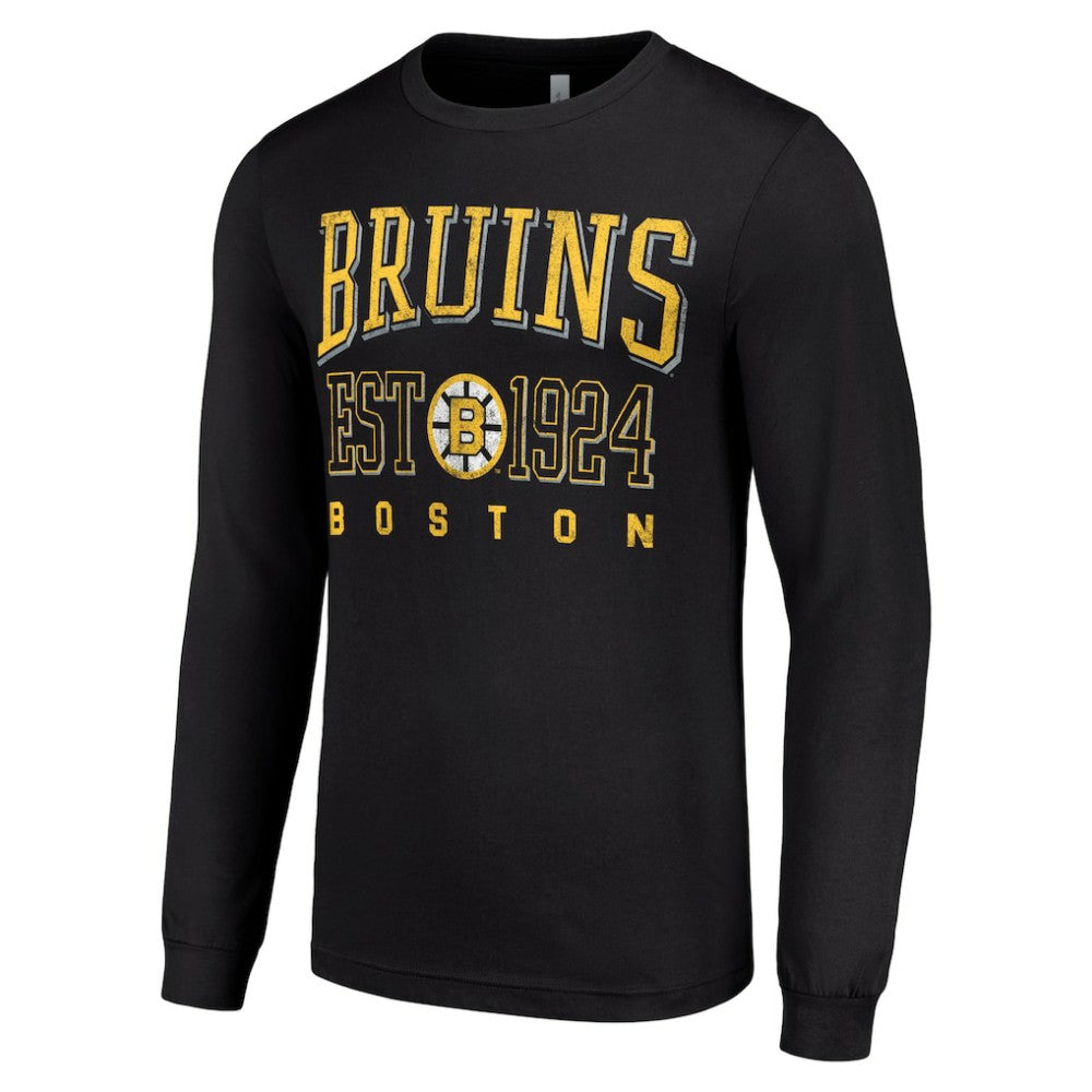 Boston Bruins Starter Retro Graphic Long Sleeve Crew T-Shirt For Sale