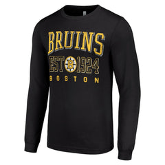Boston Bruins Starter Retro Graphic Long Sleeve Crew T-Shirt For Sale