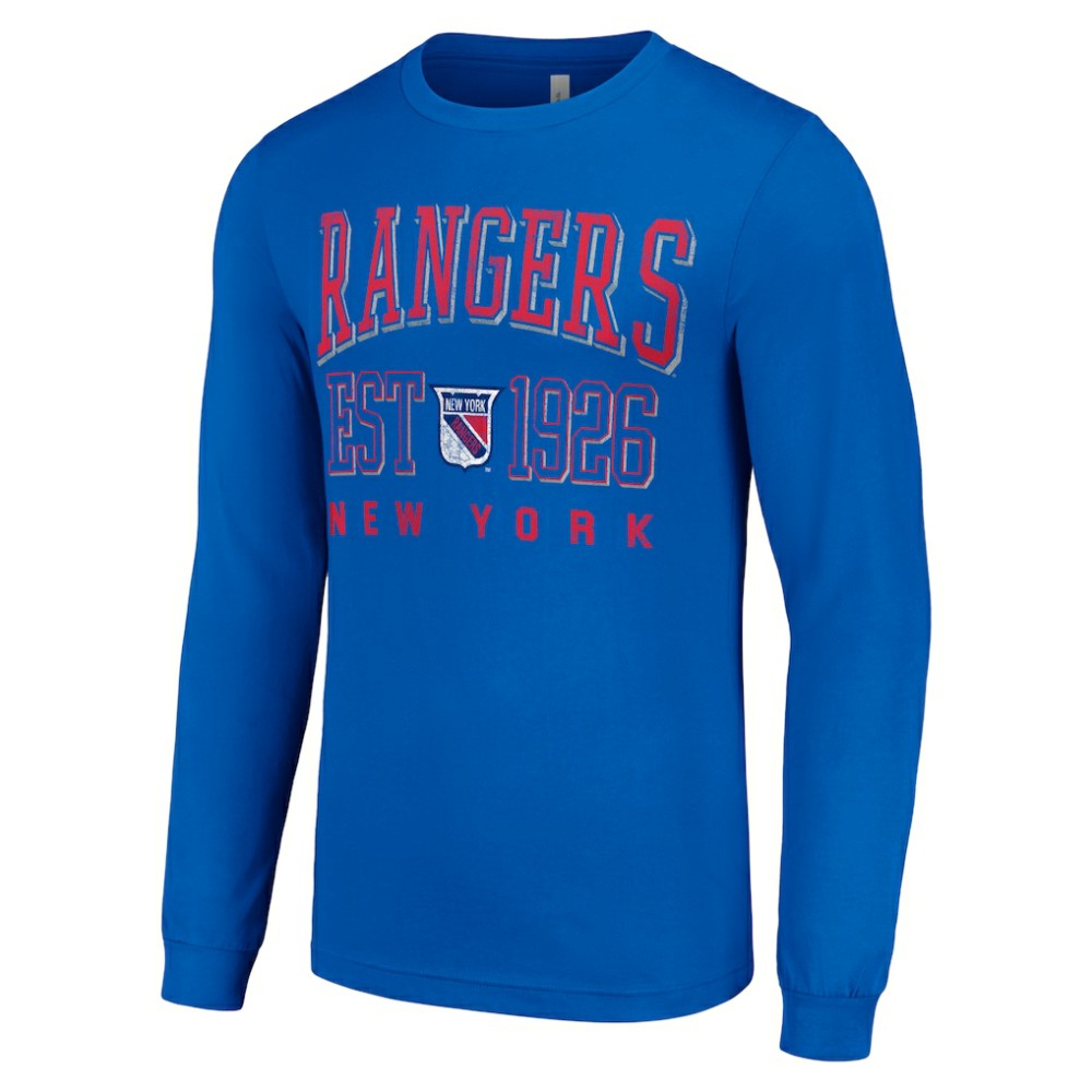 New York Rangers Starter Retro Graphic Long Sleeve Crew T-Shirt For Sale