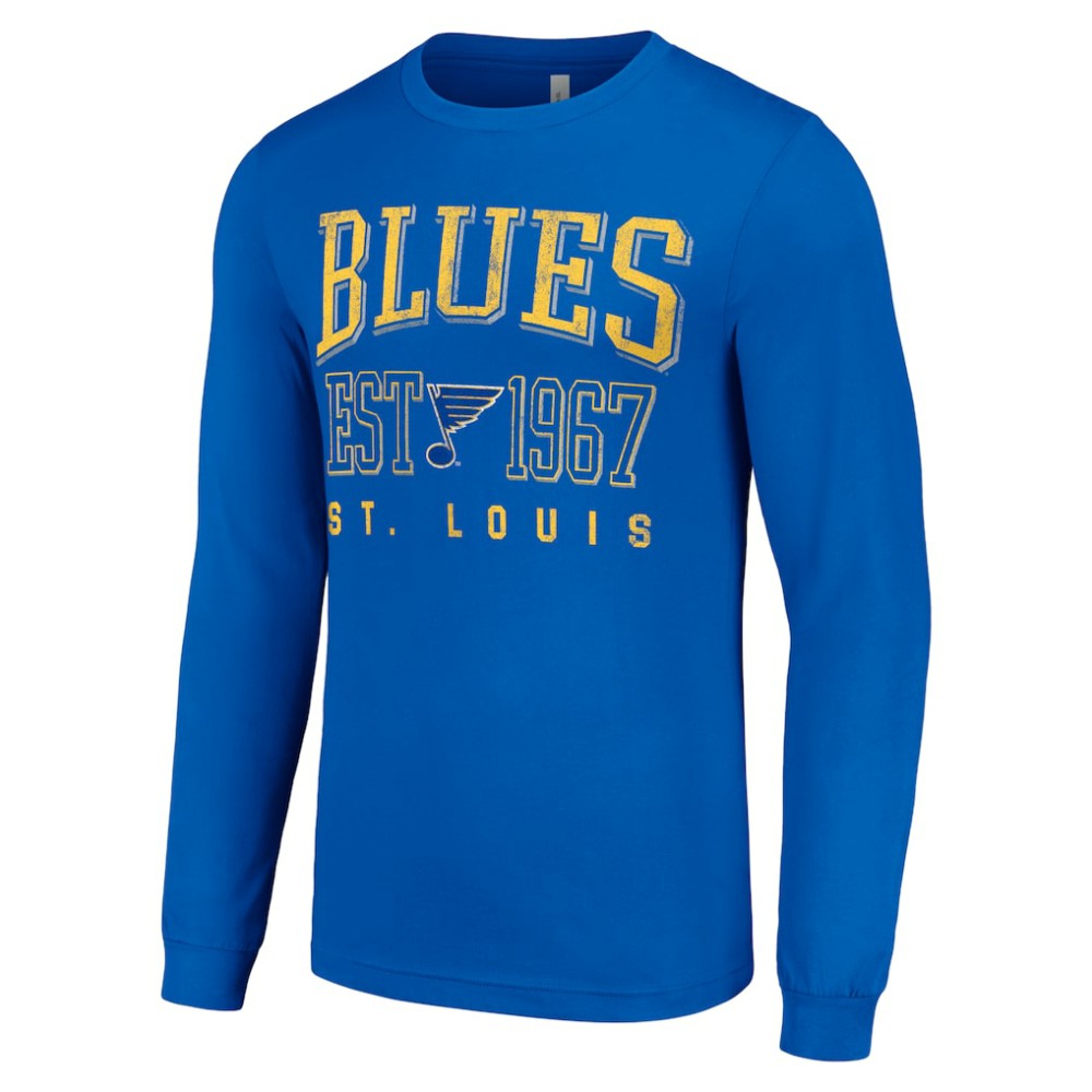 St. Louis Blues Starter Retro Graphic Long Sleeve Crew T-Shirt Sale