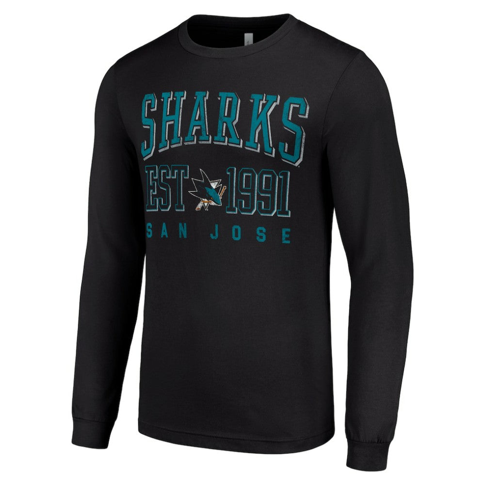 San Jose Sharks Starter Logo Graphic Long Sleeve T-Shirt On Sale