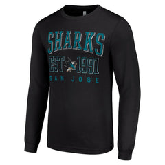 San Jose Sharks Starter Logo Graphic Long Sleeve T-Shirt On Sale
