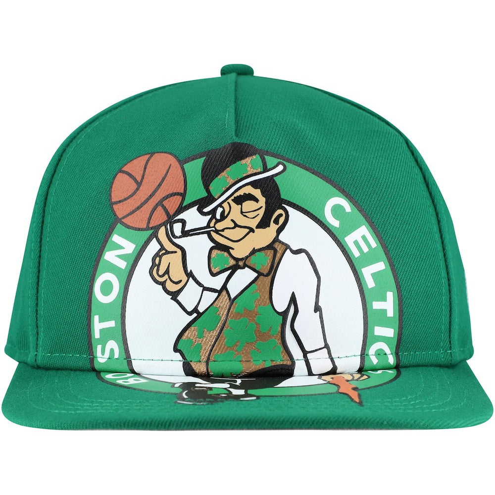 Boston Celtics Oversized Puff Print Logo Golfer Snapback Hat On Sale