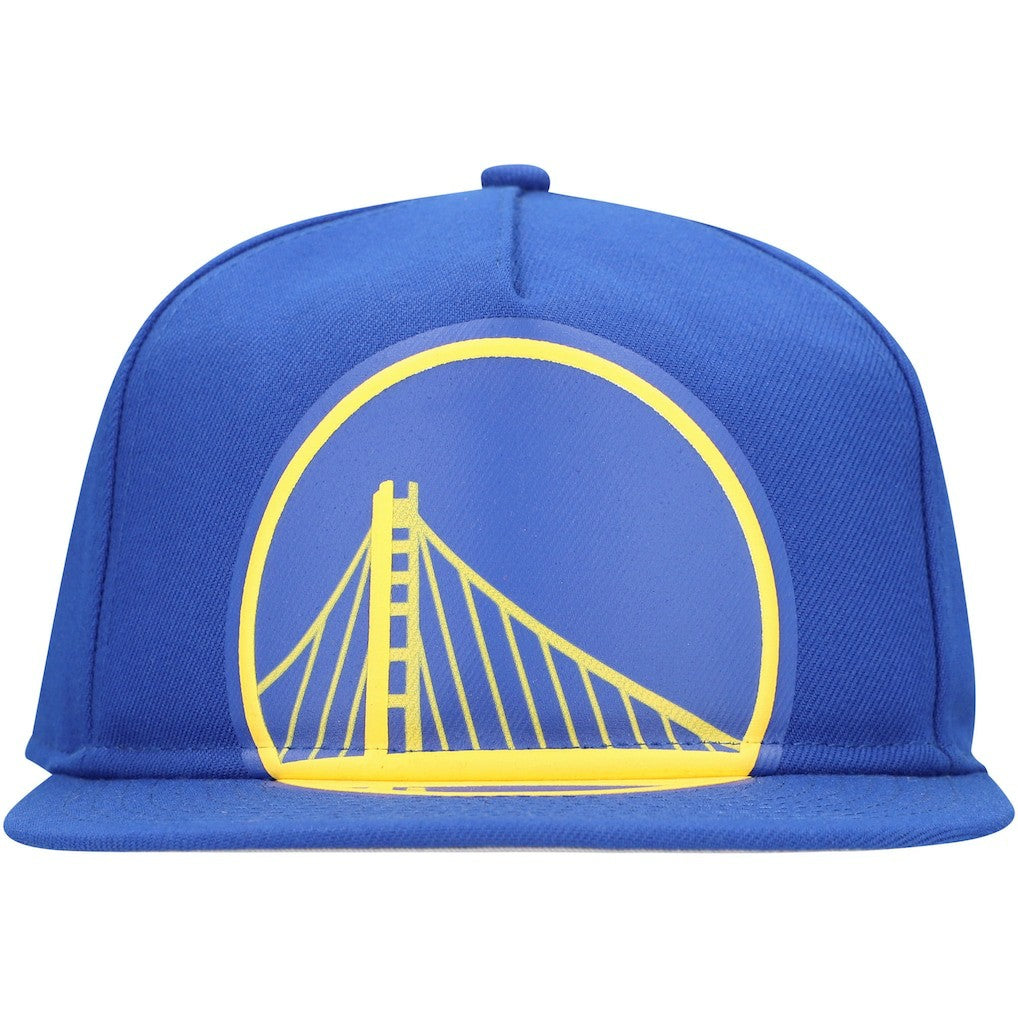 Golden State Warriors Oversized Puff Print Logo Golfer Snapback Hat sale Discount
