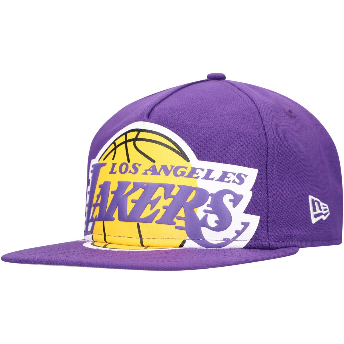 Los Angeles Lakers Oversized Puff Print Logo Golfer Snapback Hat Discount