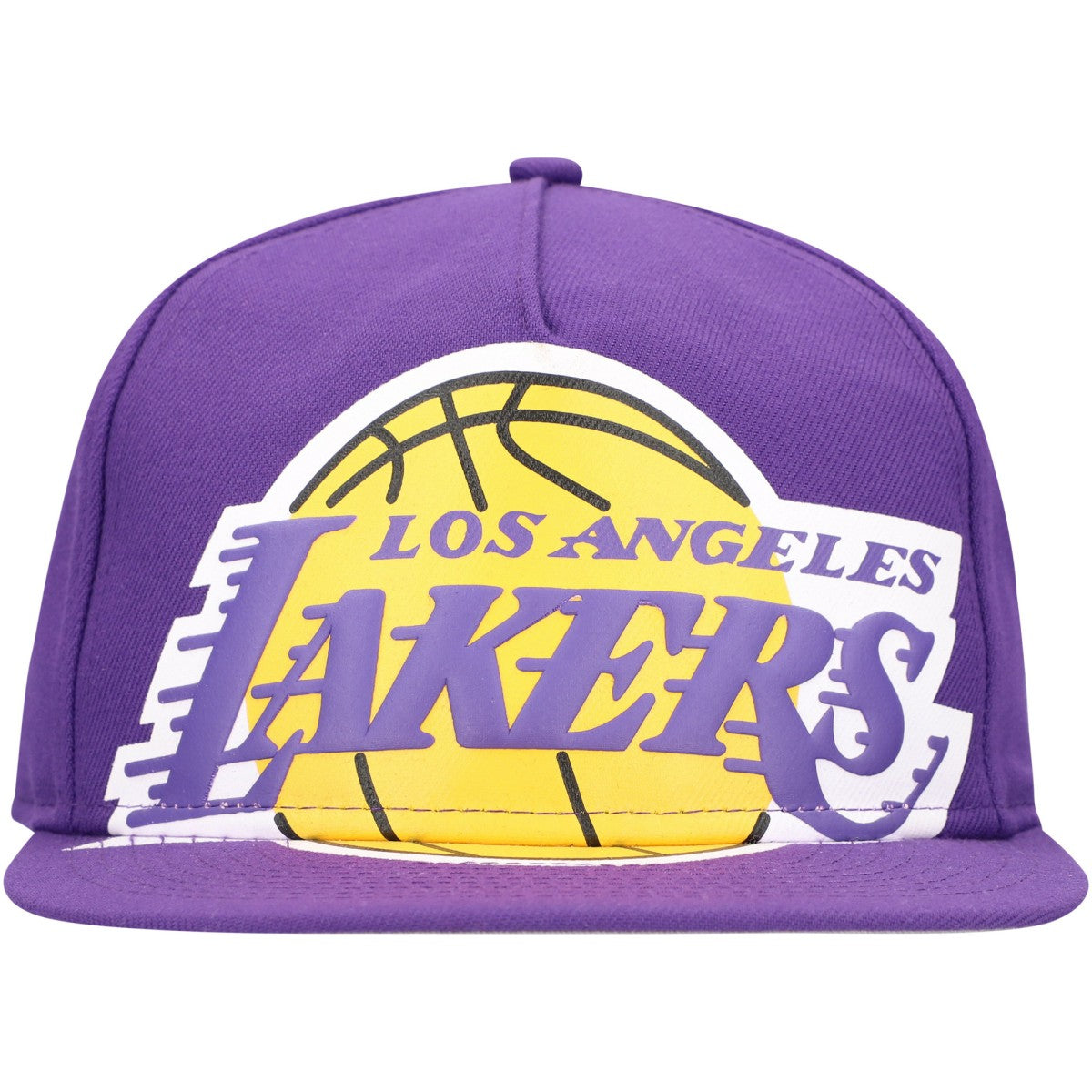 Los Angeles Lakers Oversized Puff Print Logo Golfer Snapback Hat Discount