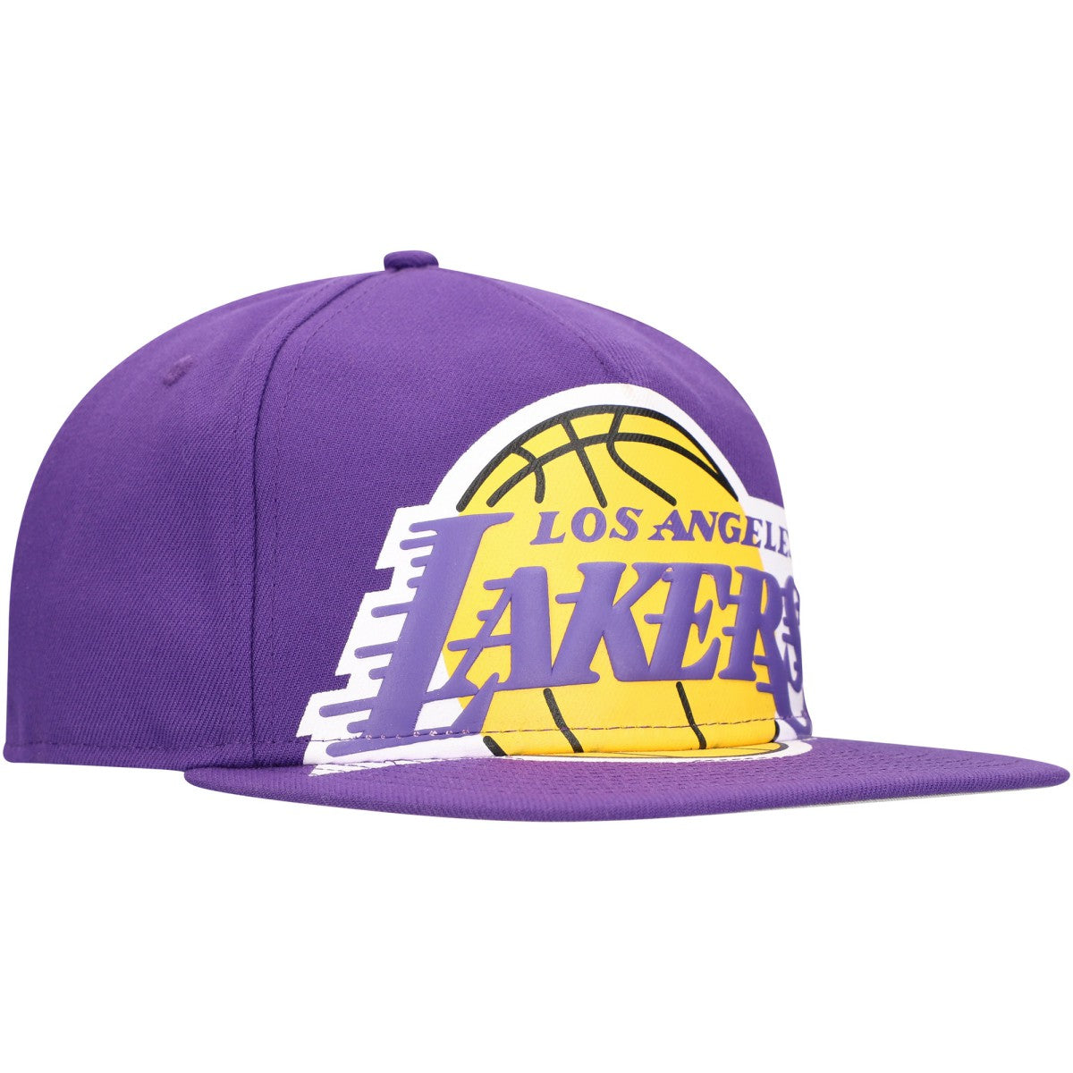 Los Angeles Lakers Oversized Puff Print Logo Golfer Snapback Hat Discount