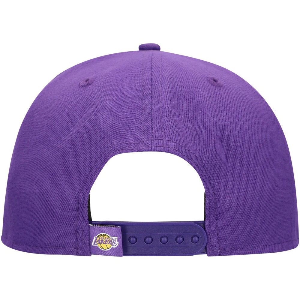 Los Angeles Lakers Oversized Puff Print Logo Golfer Snapback Hat Discount